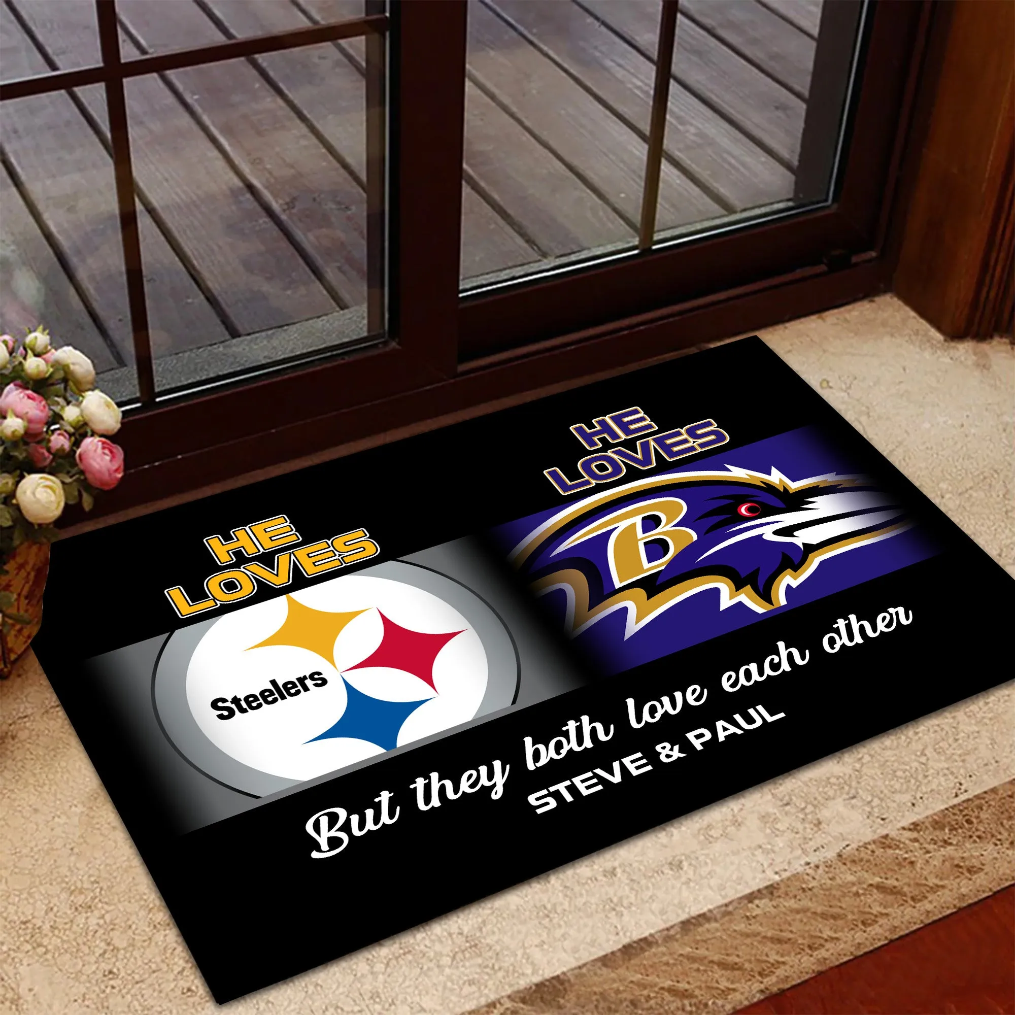 Home Sweet Home - Anti Slip Indoor Doormat - Customized Doormat for Steve and Paul