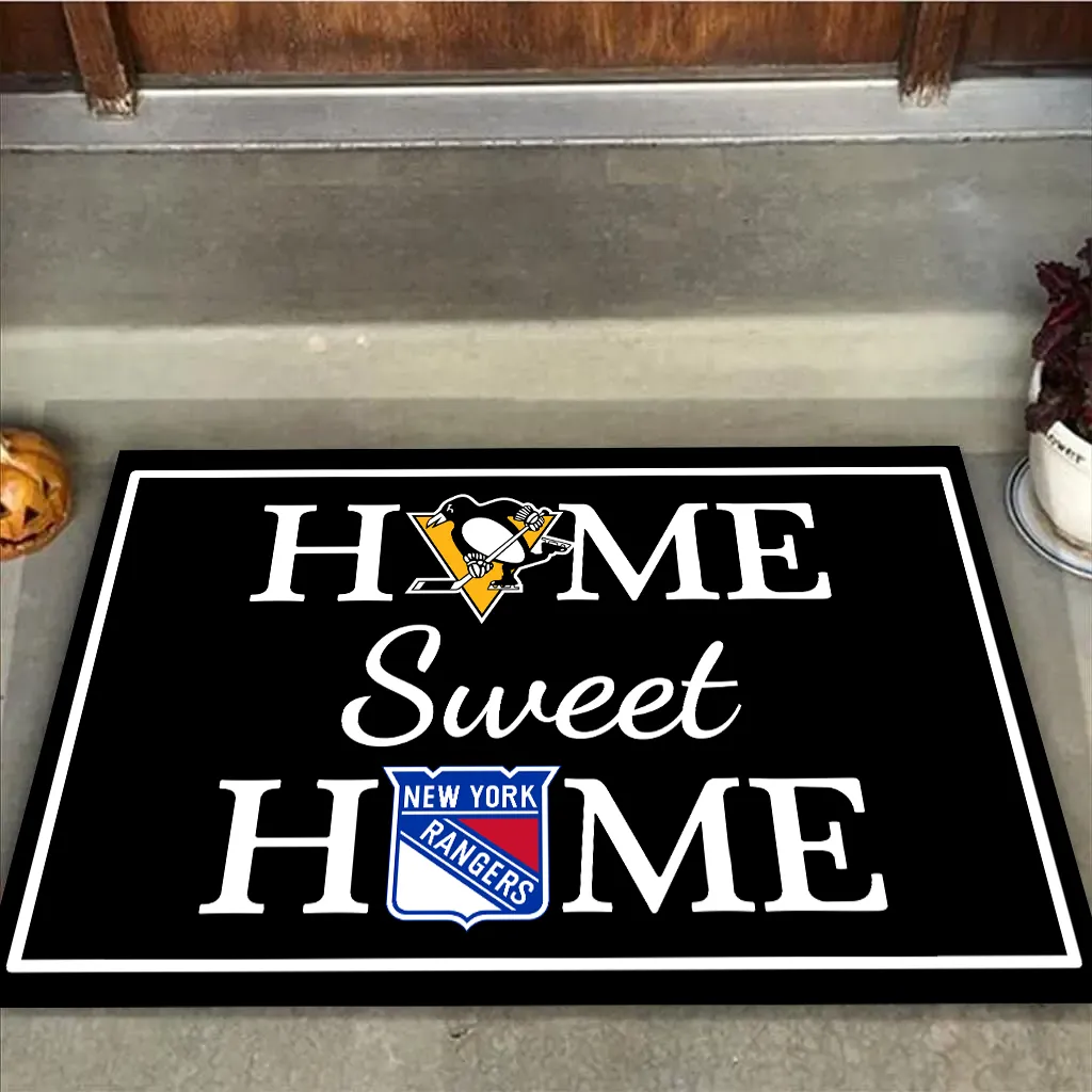 Home Sweet Home - Pittsburgh PG And New York RG Hockey - Anti Slip Indoor Doormat