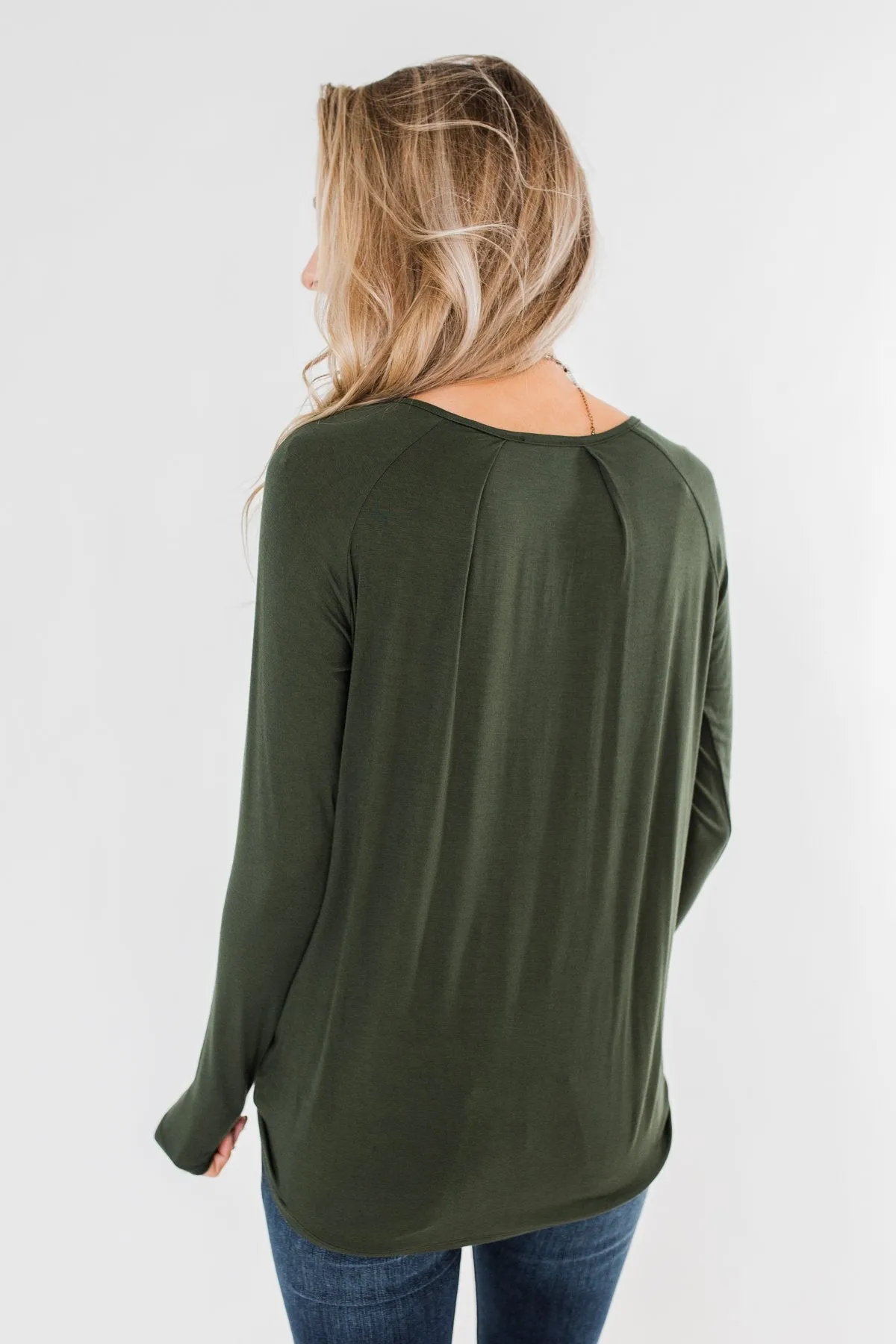 If You Say So V-Neck Wrap Top- Hunter Green