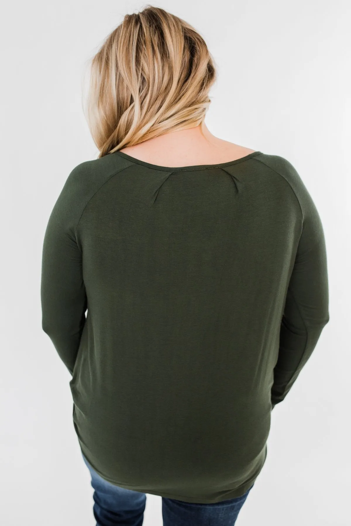 If You Say So V-Neck Wrap Top- Hunter Green