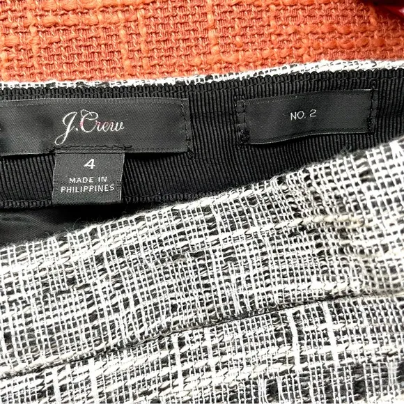 J. Crew No. 2 Pencil Skirt In Black And White Tweed Size 4 EUC