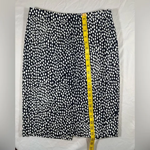 J. Crew Women’s Navy White Modern Polka Dot Pencil Skirt 100% Cotton Size 0 NWT