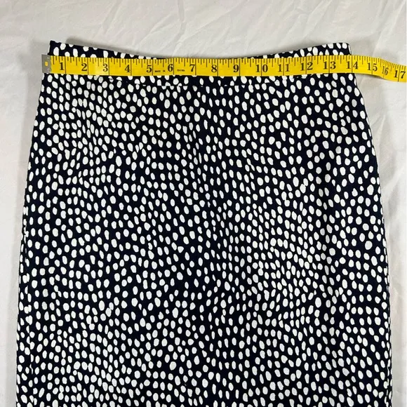 J. Crew Women’s Navy White Modern Polka Dot Pencil Skirt 100% Cotton Size 0 NWT