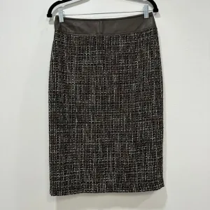 J Mclaughlin Womens Maryl Skirt 6 Brown Tweed Pencil Career Knee Length NWT $188