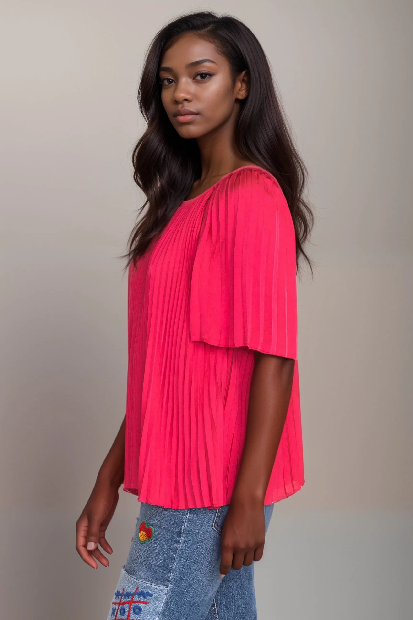 Johnny Was Jade Pink Georginna Pleated Blouse L18624-6