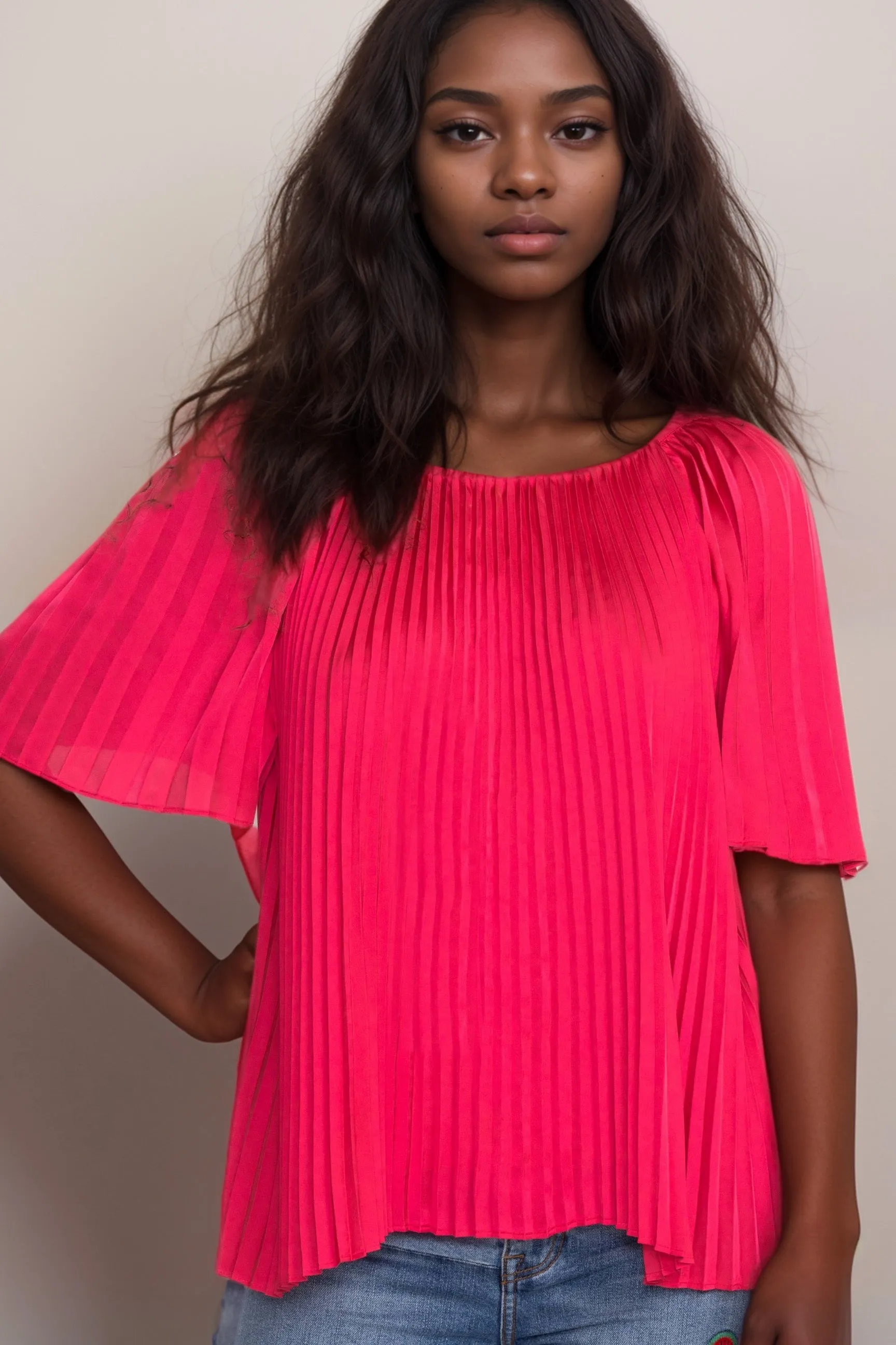 Johnny Was Jade Pink Georginna Pleated Blouse L18624-6