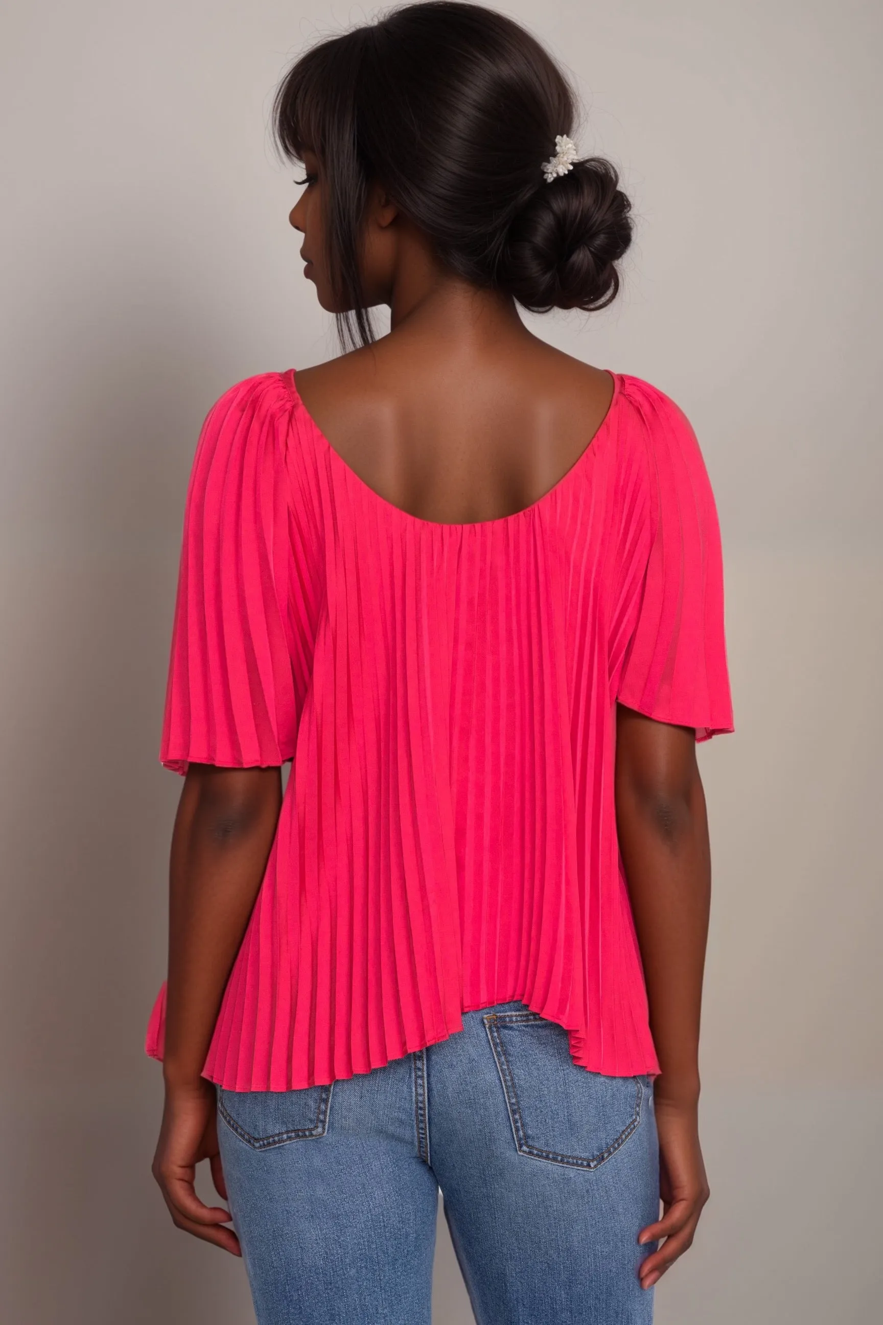 Johnny Was Jade Pink Georginna Pleated Blouse L18624-6