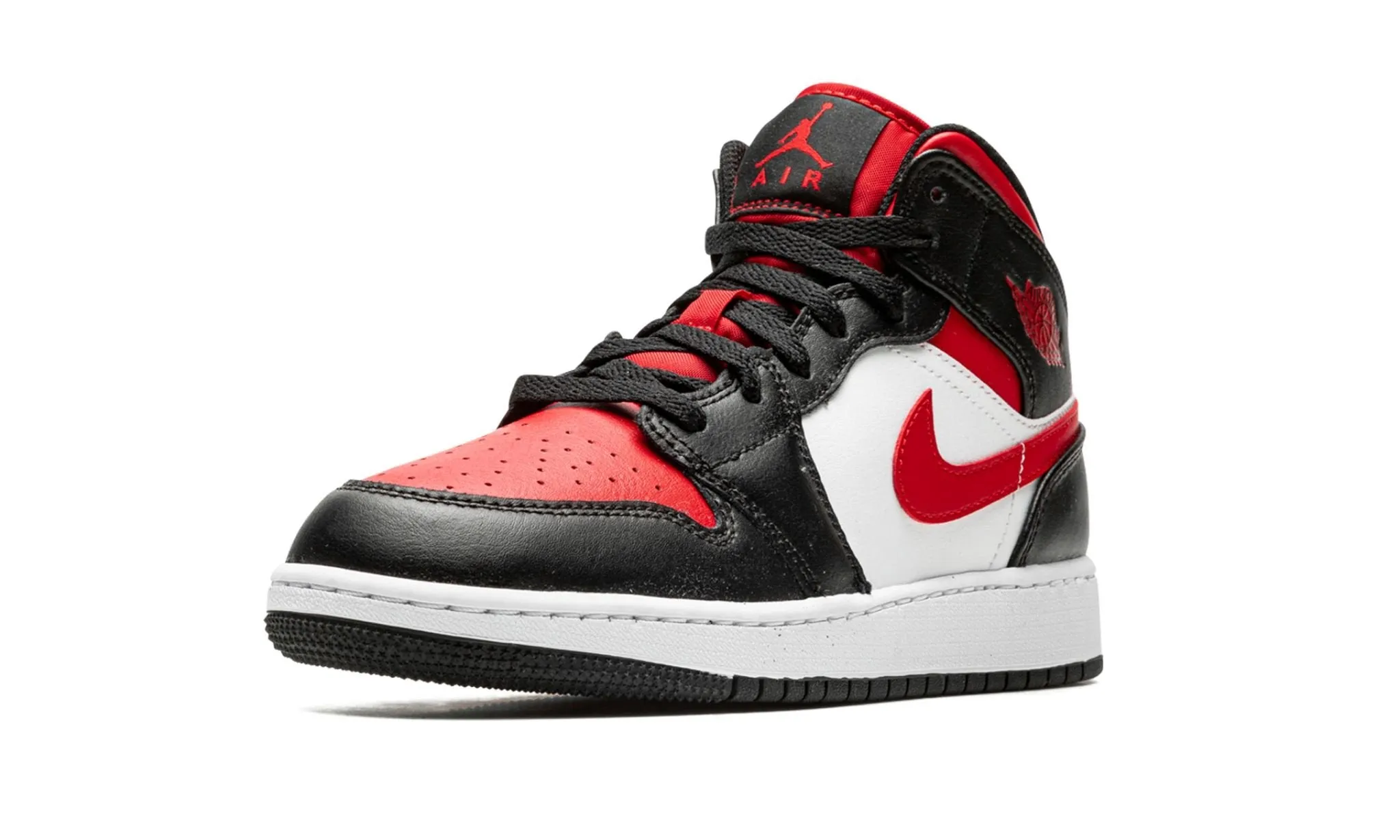 Jordan 1 Mid "White Black Red" Grade School
