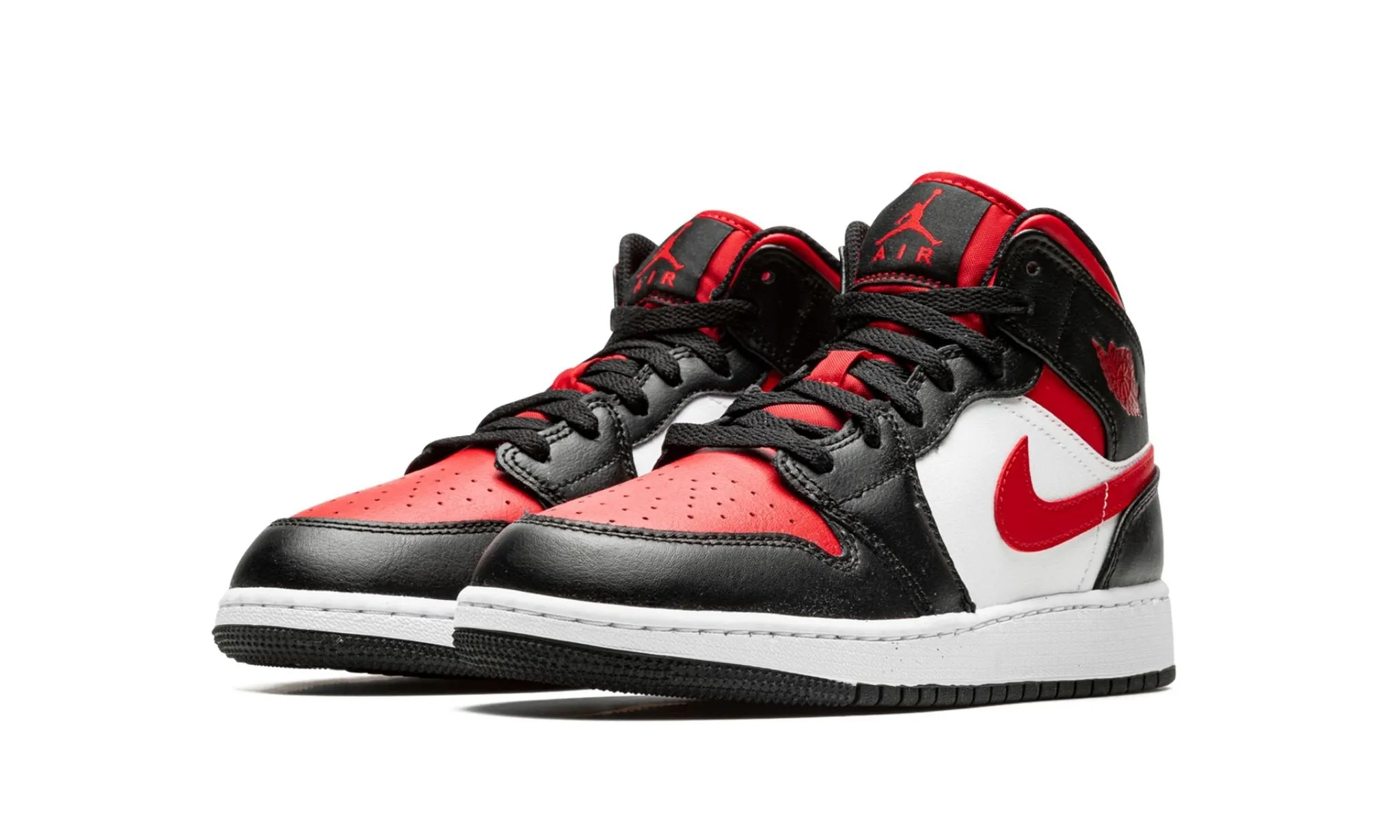 Jordan 1 Mid "White Black Red" Grade School