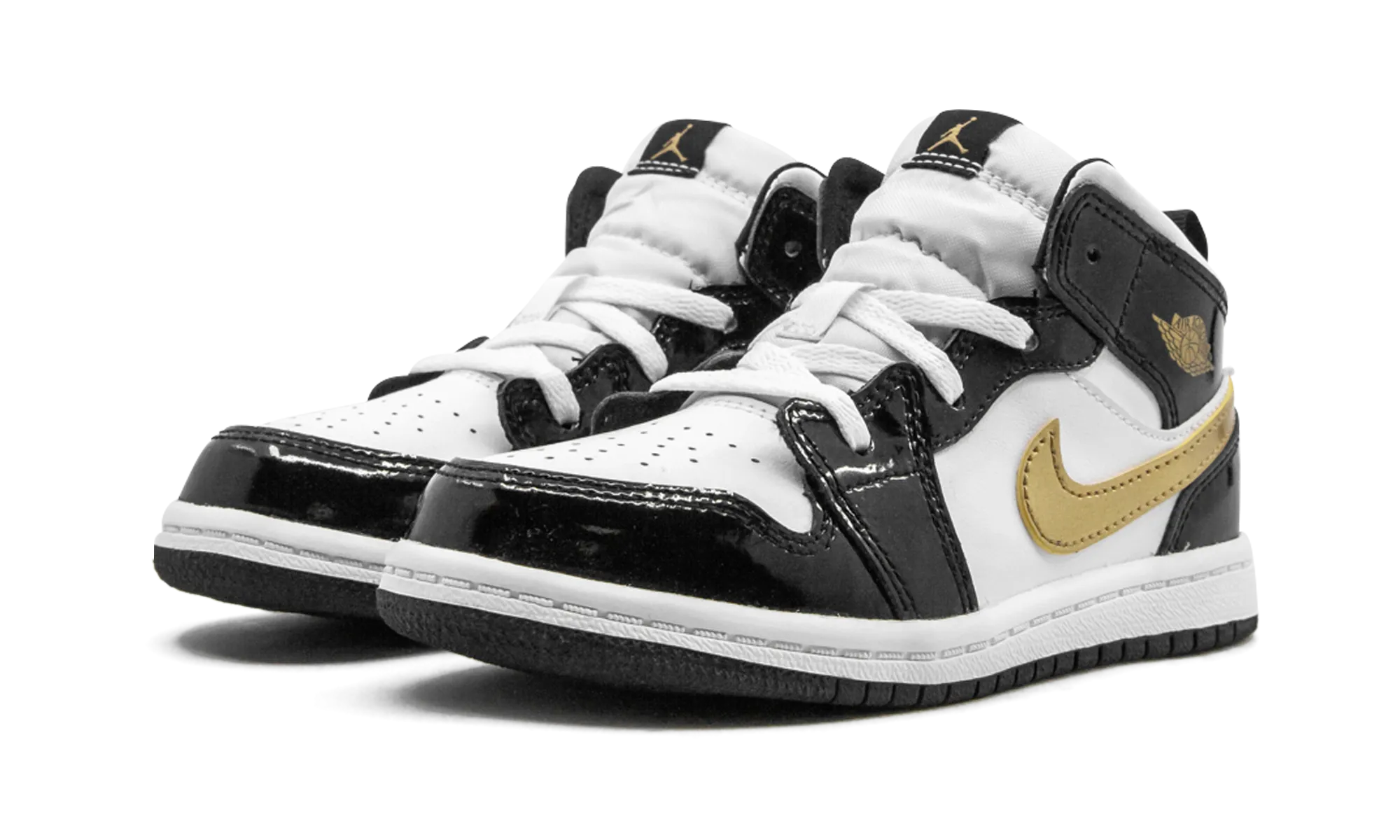 Jordan 1 Mid "White/Black/Gold" Toddler