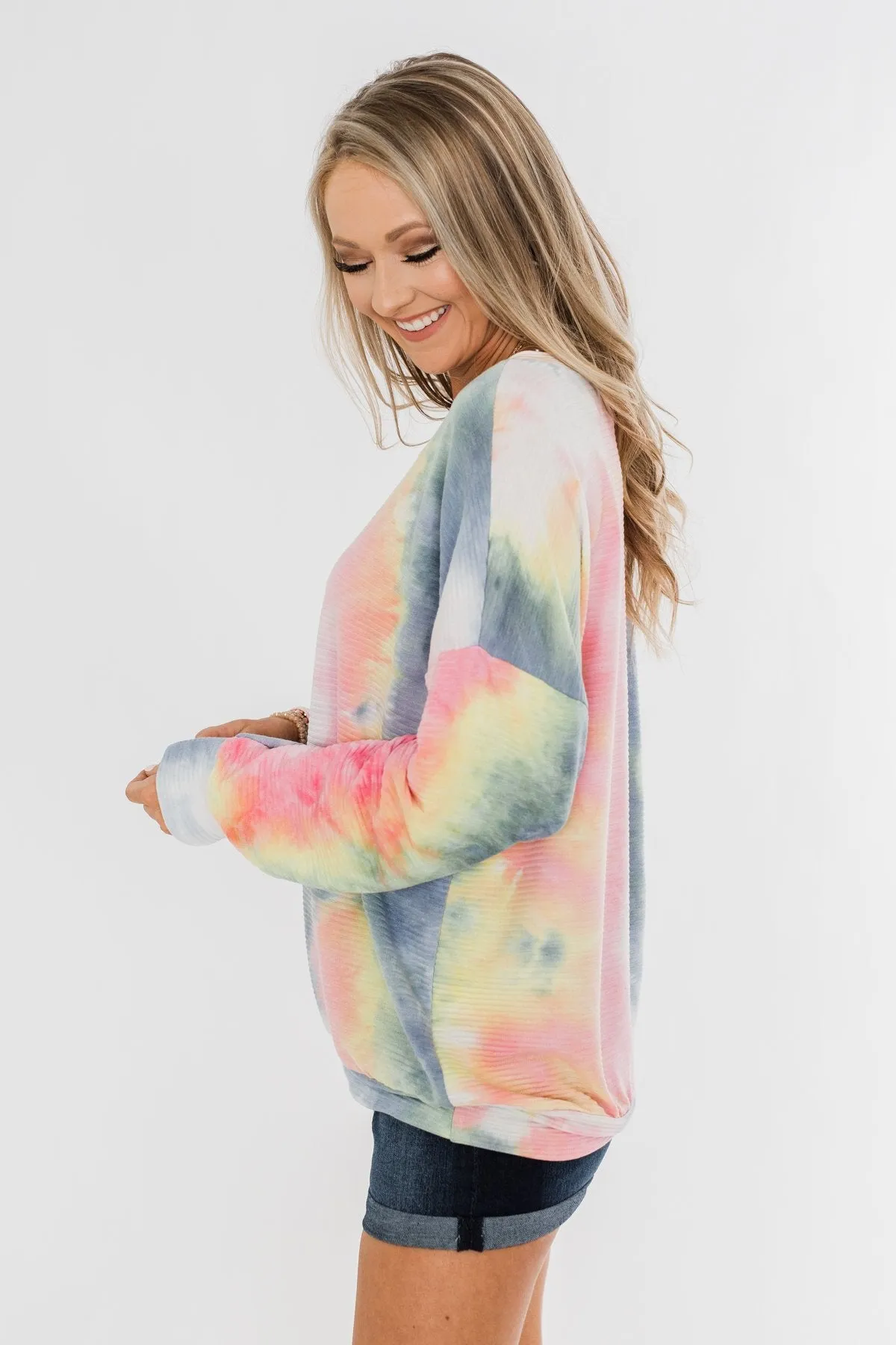 Keep Me Close Tie Dye Pullover Top- Multi-Color