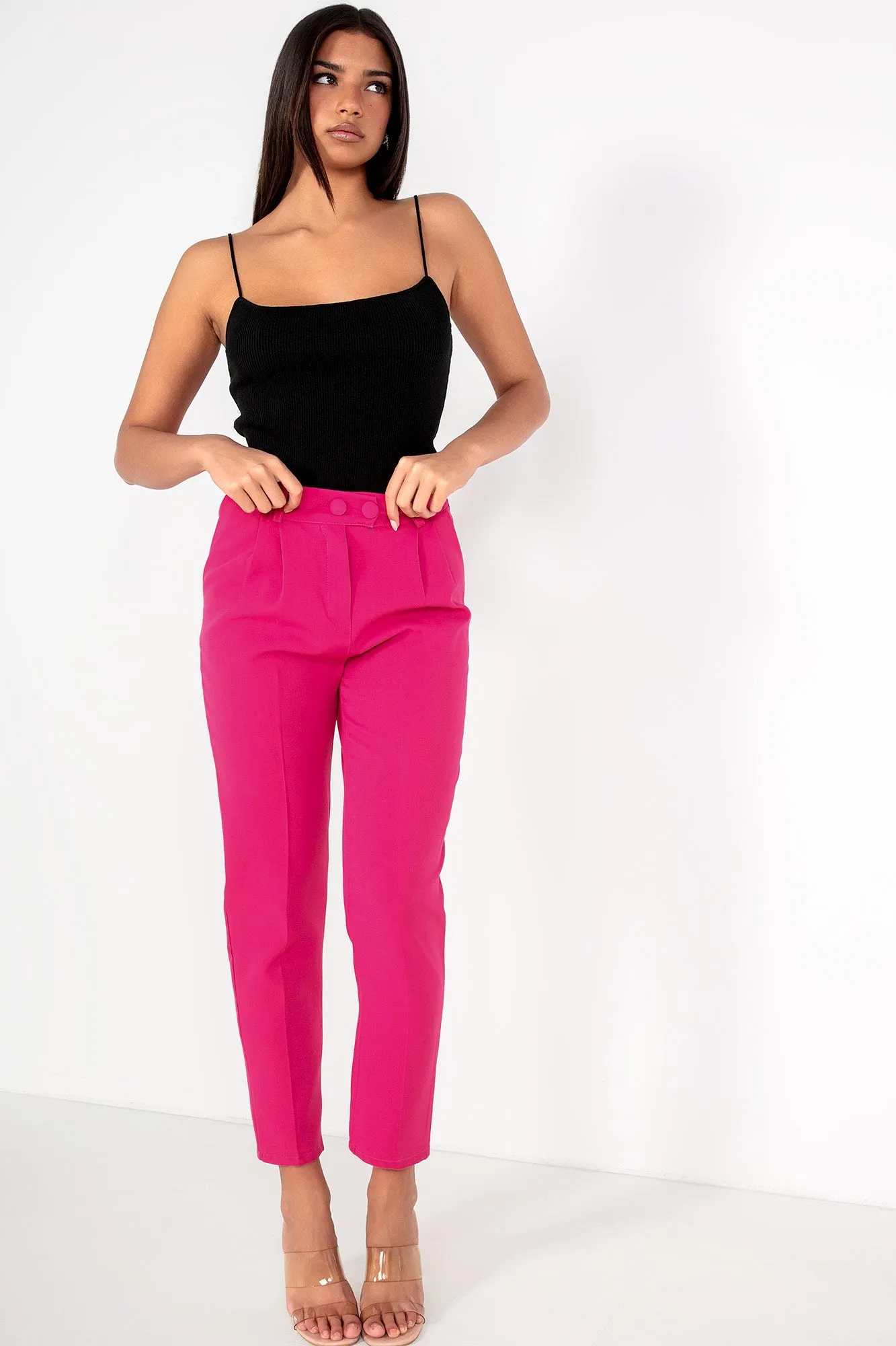 Kenzie Black Ribbed Knit Cami Top