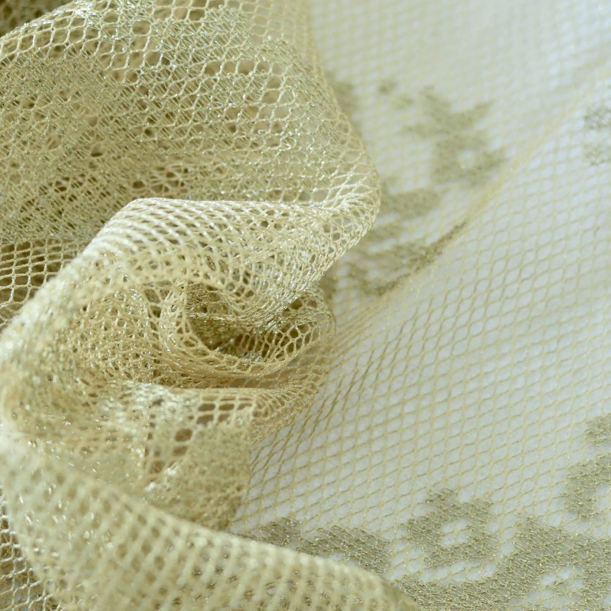 Lace Fabric - Gold delicate rose design
