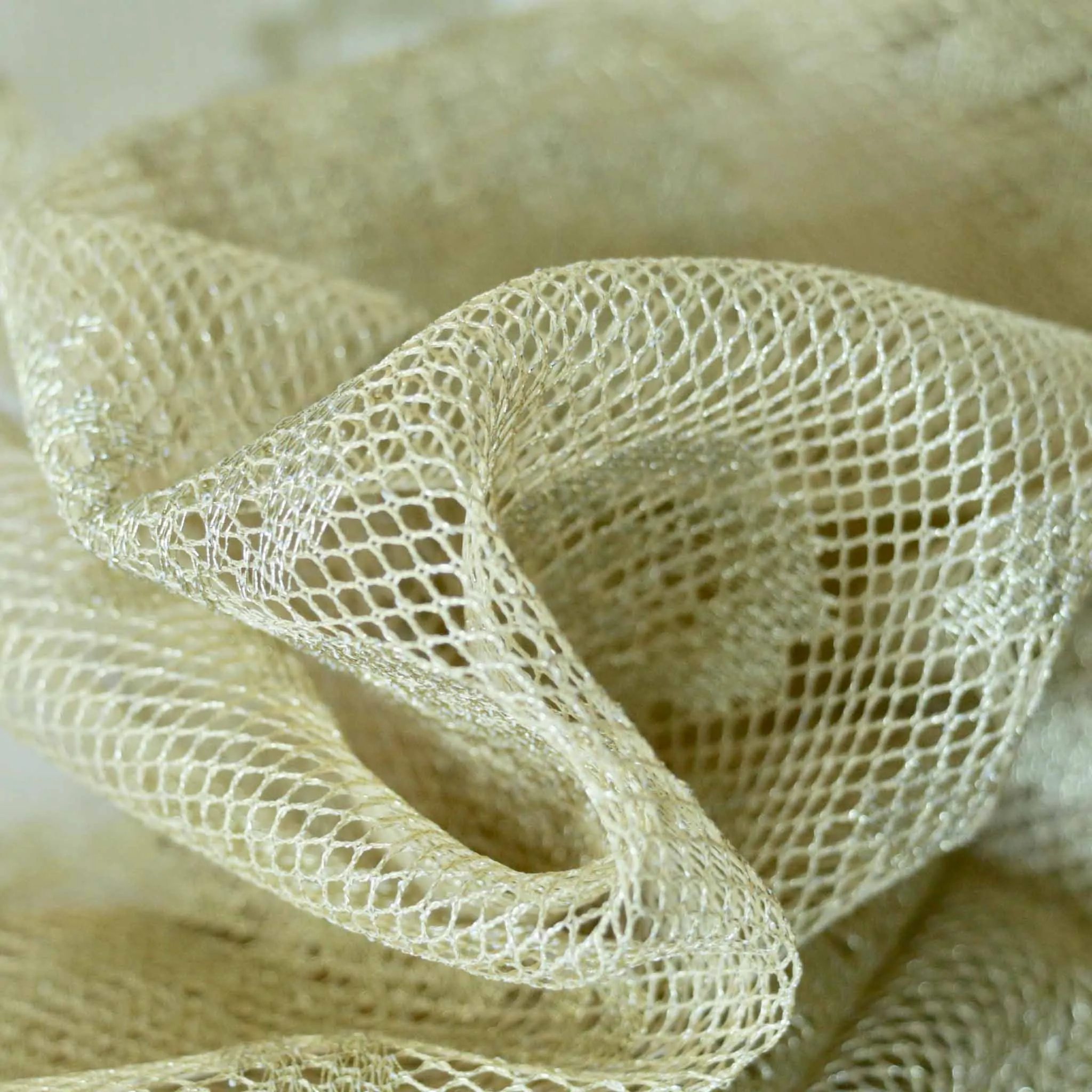 Lace Fabric - Gold delicate rose design