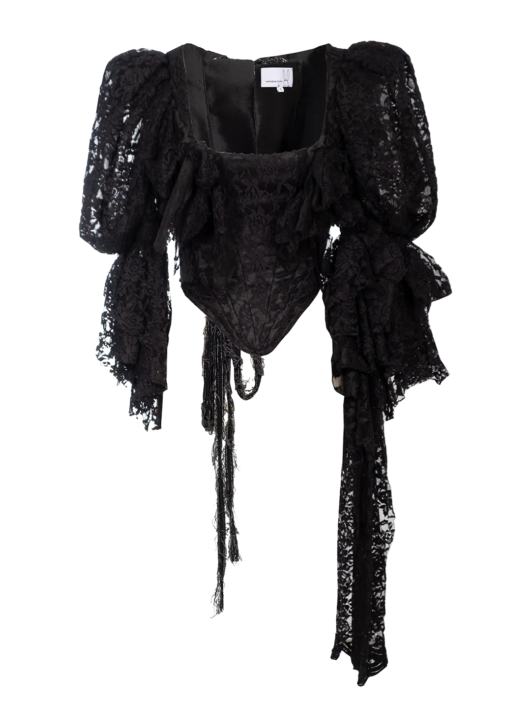 Lace Puff-sleeve Corset