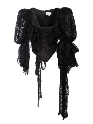 Lace Puff-sleeve Corset