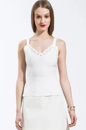 Lace Trim Camisole (White) Style #7230