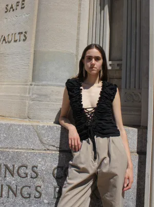 Lace-Up Knit Tank
