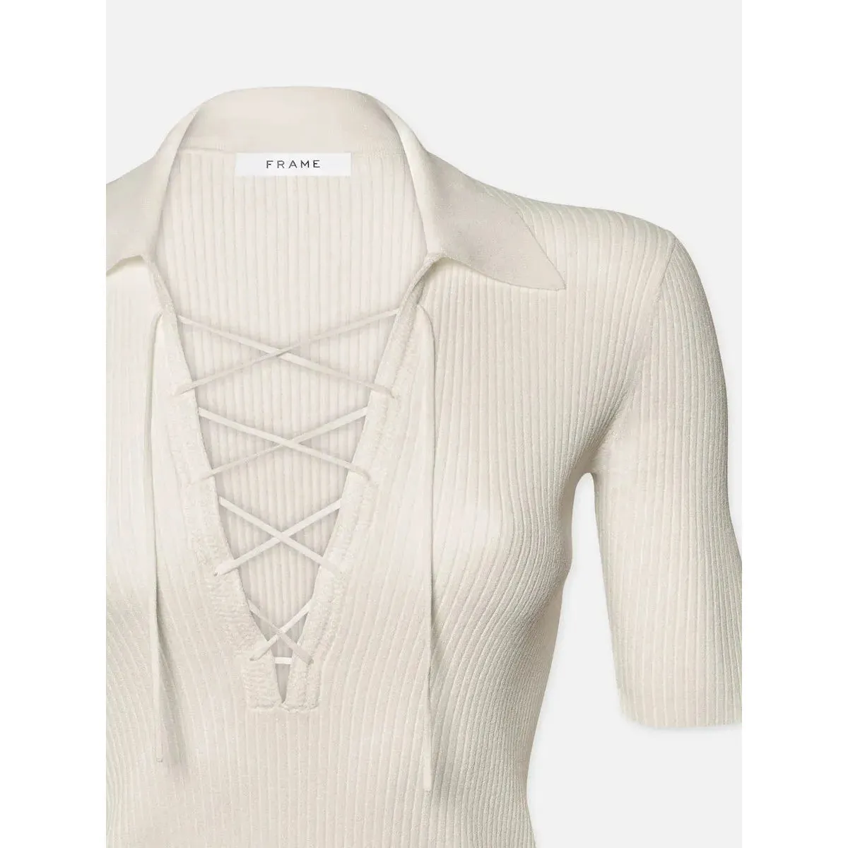 LACE UP SWEATER POLO