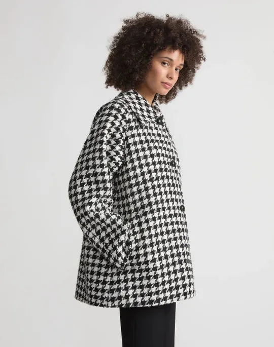 LAFAYETTE 148 Twisted Houndstooth Oversized Car Coat