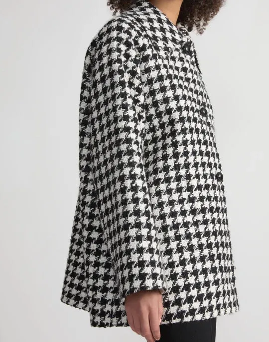 LAFAYETTE 148 Twisted Houndstooth Oversized Car Coat