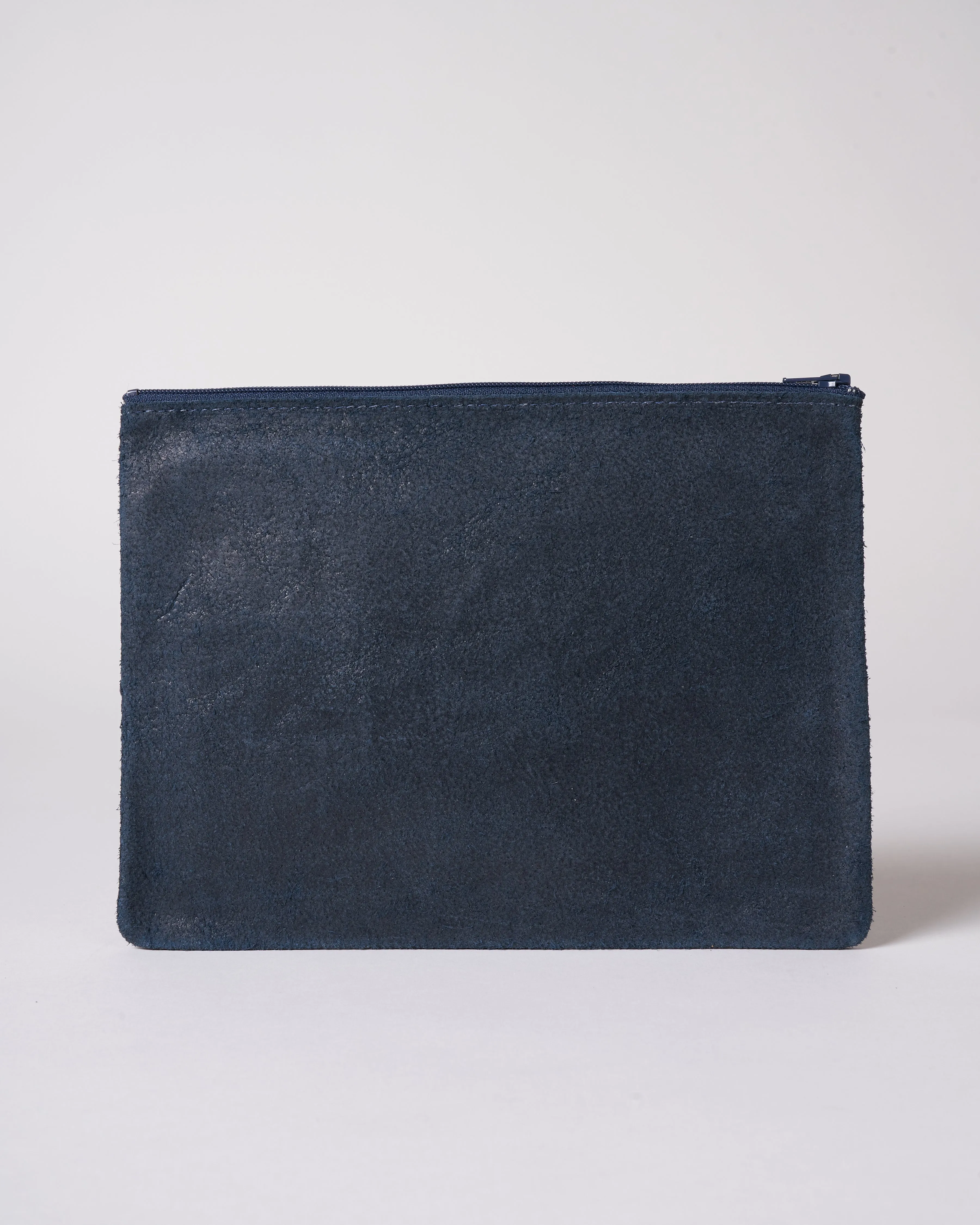 large zip pouch - distress indigo revolver