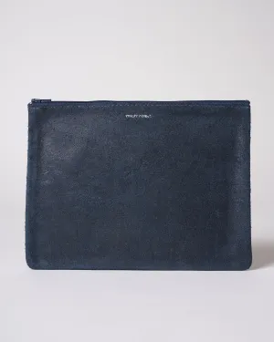large zip pouch - distress indigo revolver