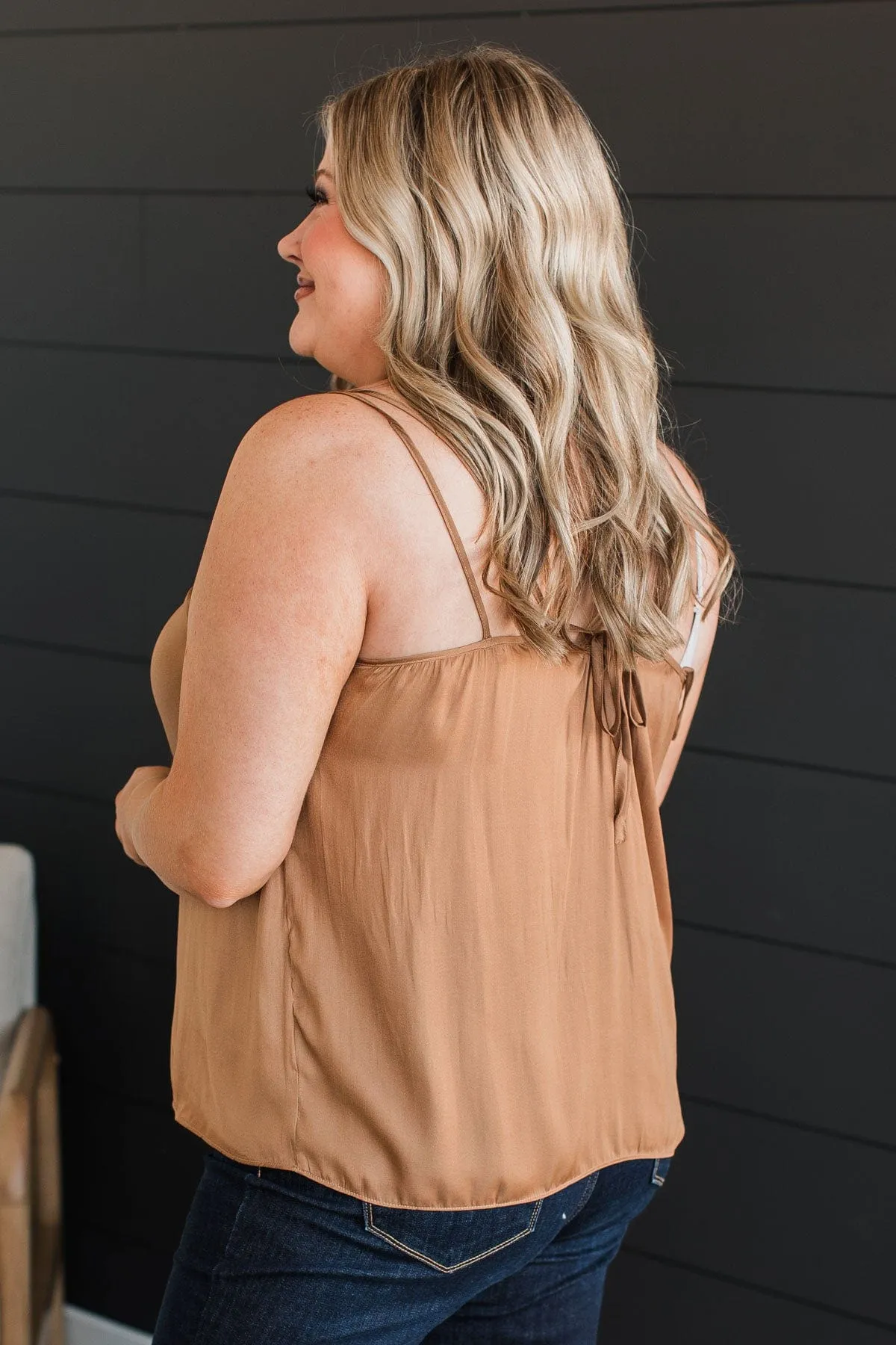 Latest Obsession Lace Tank Top- Light Brown