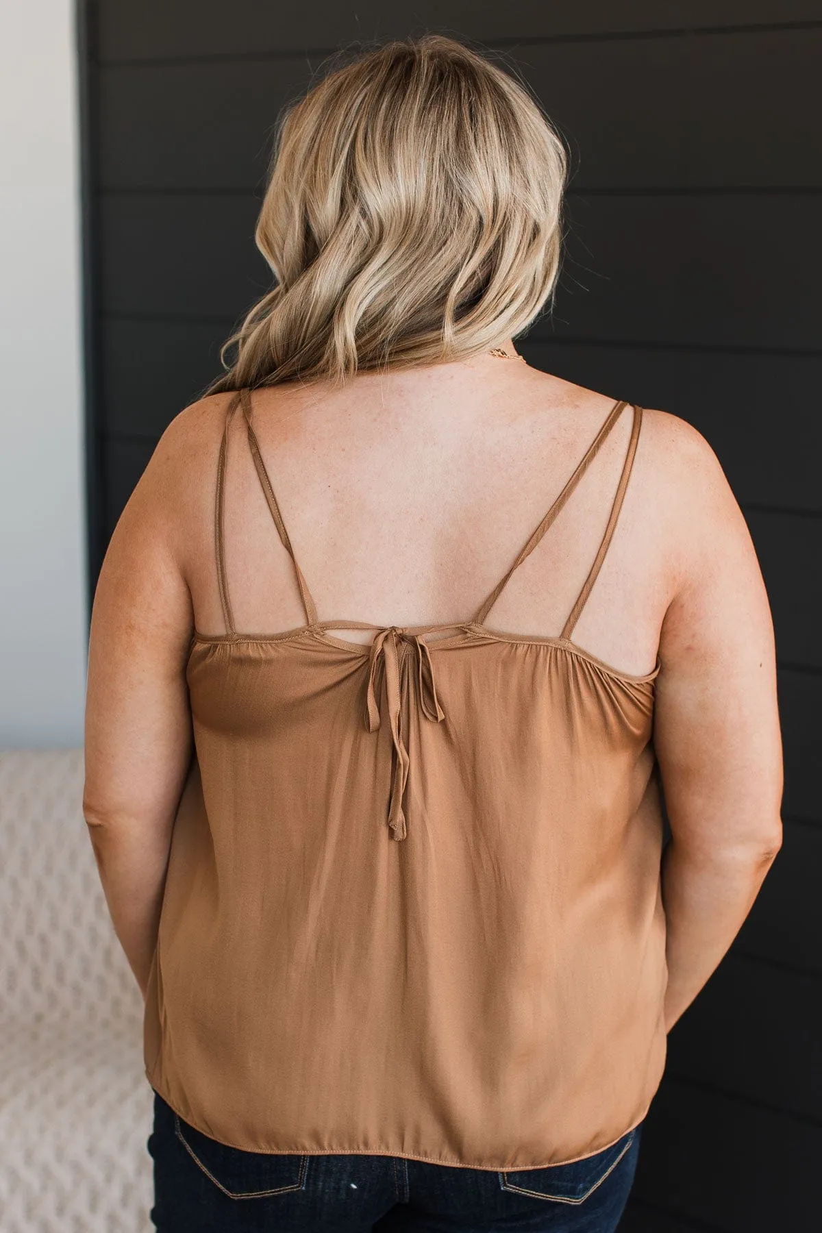 Latest Obsession Lace Tank Top- Light Brown