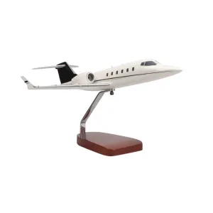 Learjet 60 (Black, Grey) Large Mahogany Model
