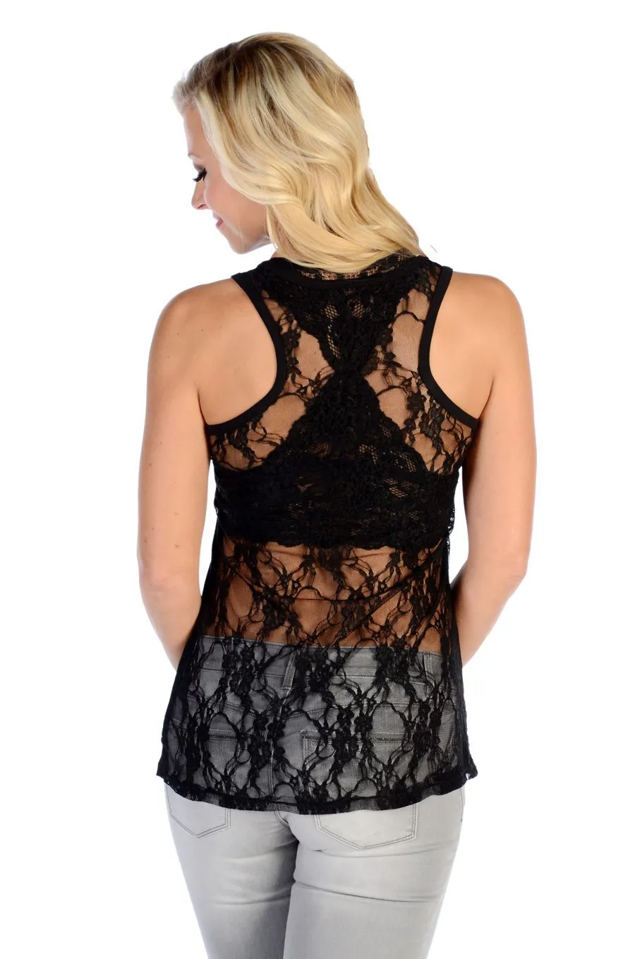Liberty Wear Collection Tops: Tank Devilish Lace Back