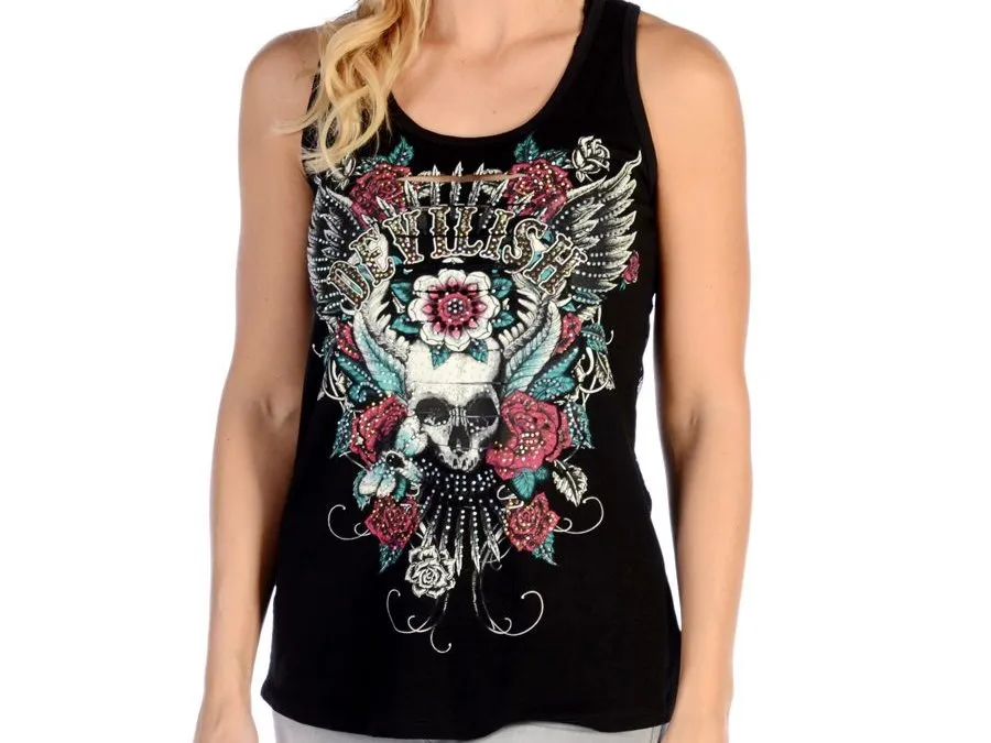 Liberty Wear Collection Tops: Tank Devilish Lace Back