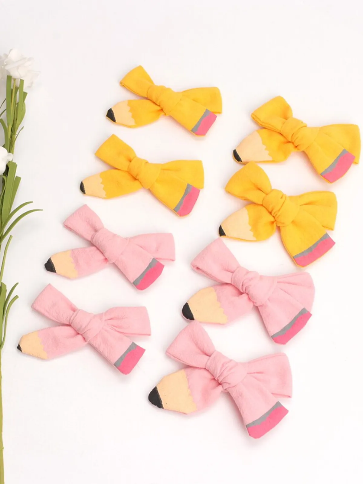Lil' Miss Scholar Pencil Ribbon Hair Bows