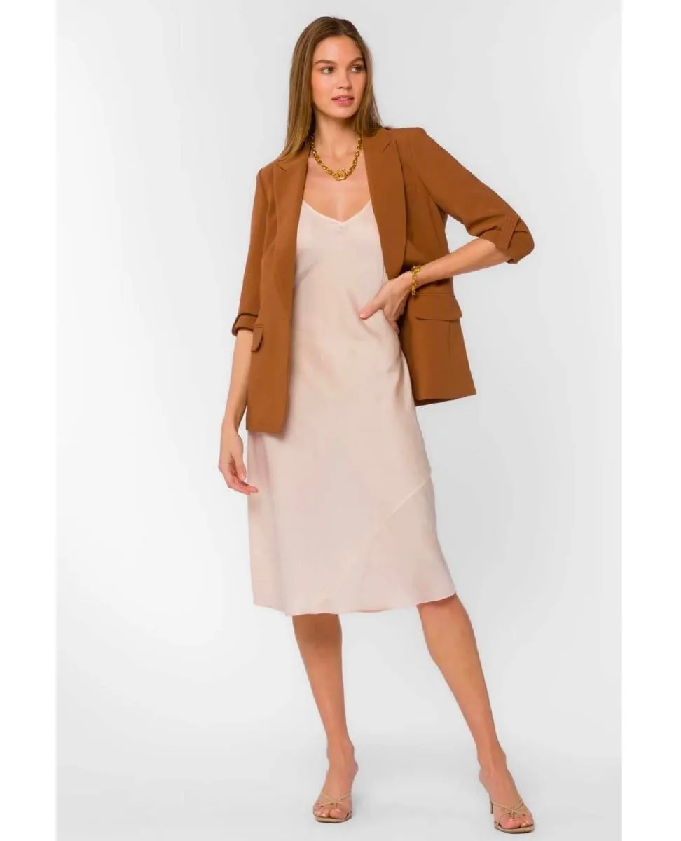 Lizzy Brown Tab Sleeve Blazer