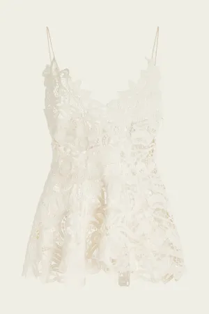 Lotta Lace Tank Top in Pristine