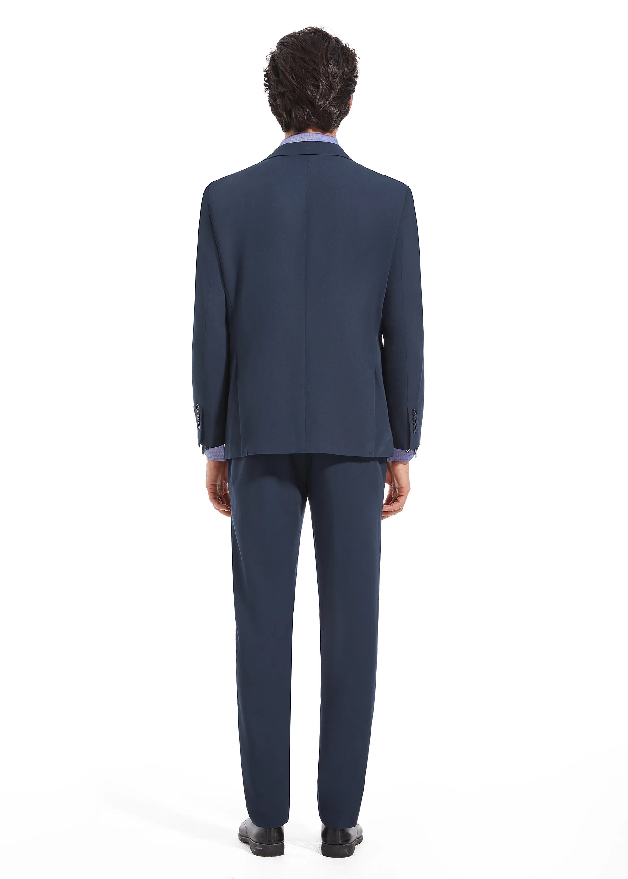 Lucky Brand Navy Stretch Solid Suit Jacket