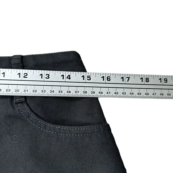 Maje Jeni Denim Skirt Women's 40 Black Cotton Short Pencil Frayed Hem Pockets