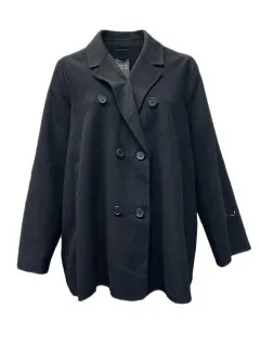 Marina Rinaldi Women's Black Nadia Button Closure Coat NWT