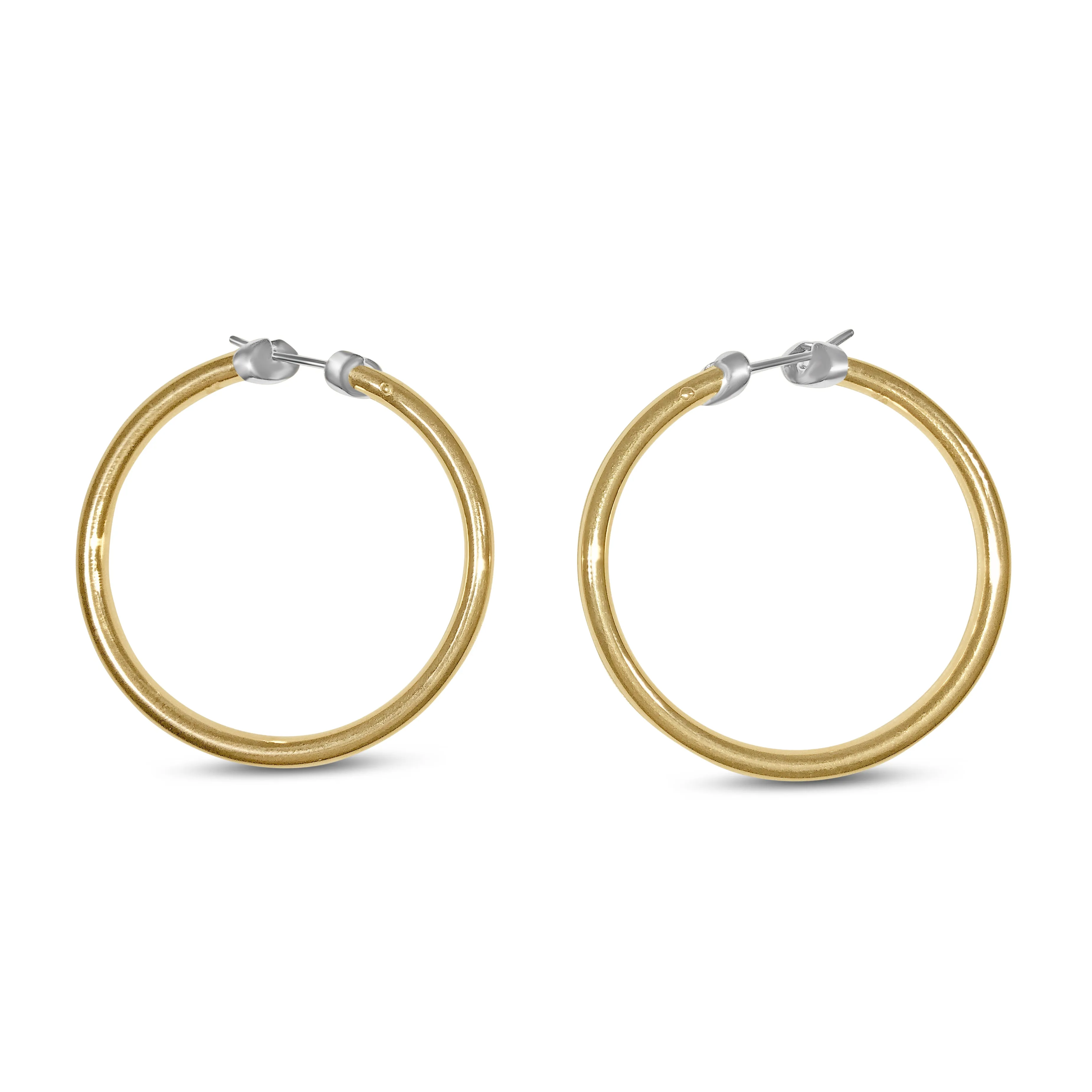 Matthia's & Claire Mid Size Skinnier Yellow Gold Hoops