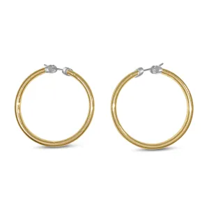 Matthia's & Claire Mid Size Skinnier Yellow Gold Hoops