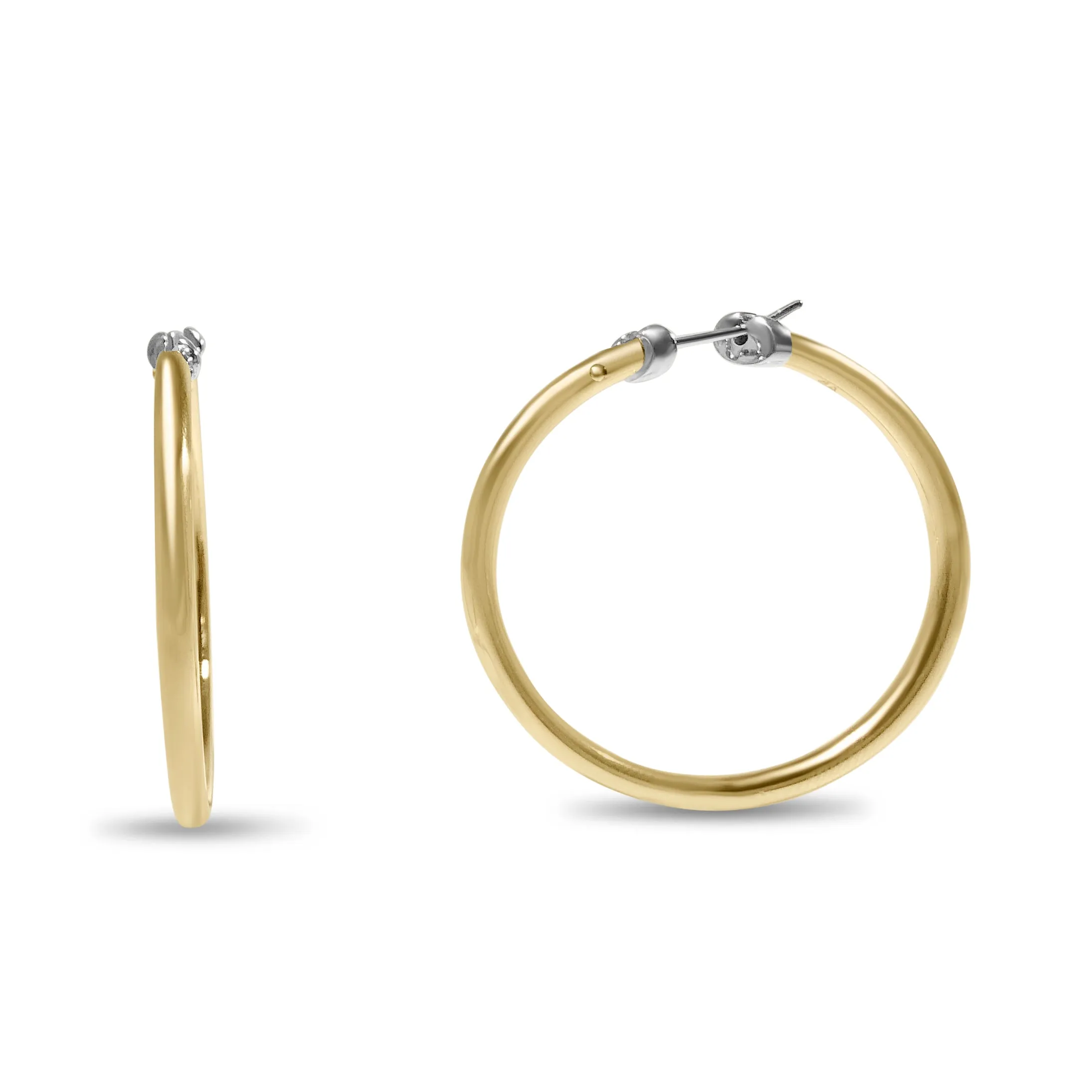 Matthia's & Claire Mid Size Skinnier Yellow Gold Hoops