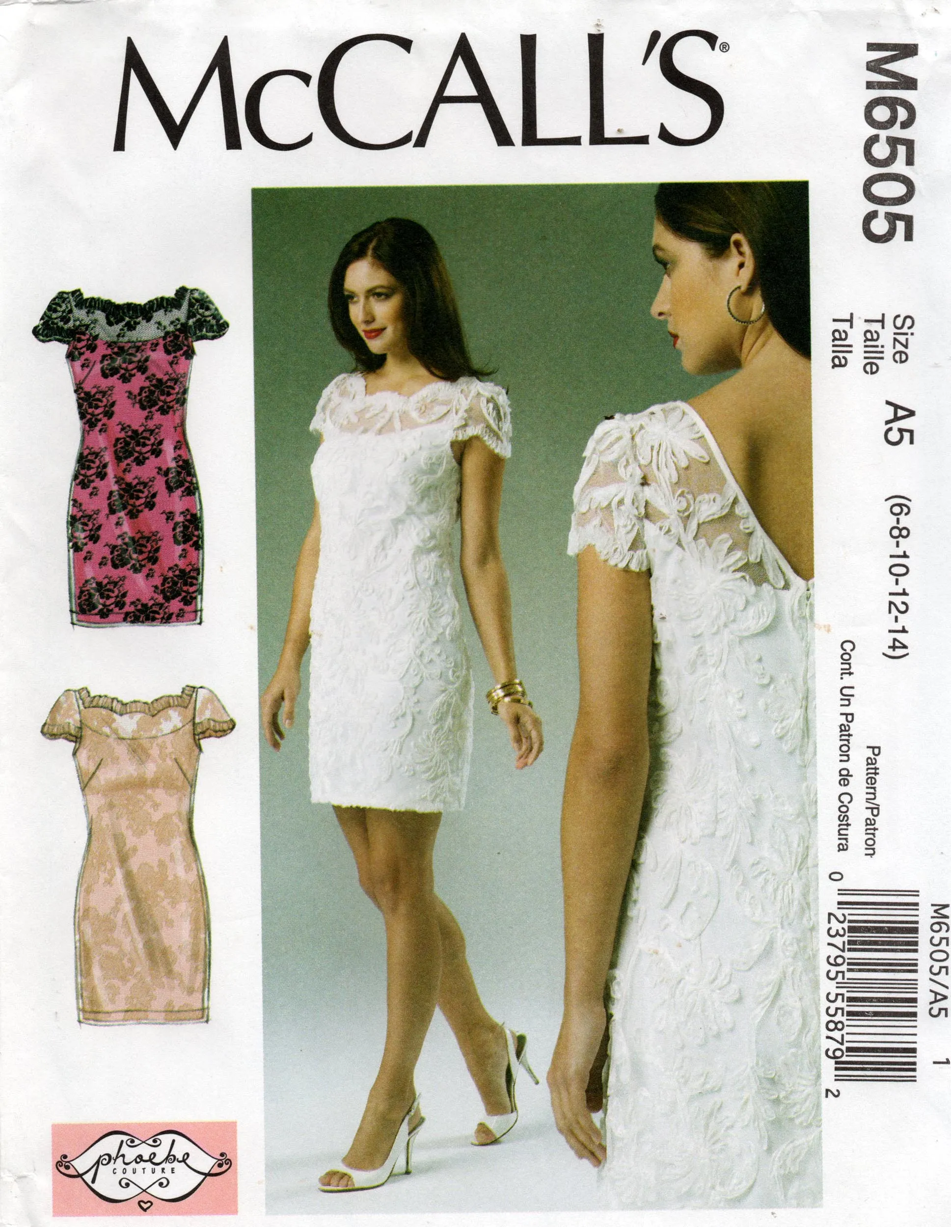 McCall's M6505 Womens Lined Evening Sheath Dress Out Of Print Sewing Pattern Sizes 6 - 14 UNCUT Factory Folded