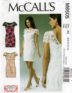 McCall's M6505 Womens Lined Evening Sheath Dress Out Of Print Sewing Pattern Sizes 6 - 14 UNCUT Factory Folded