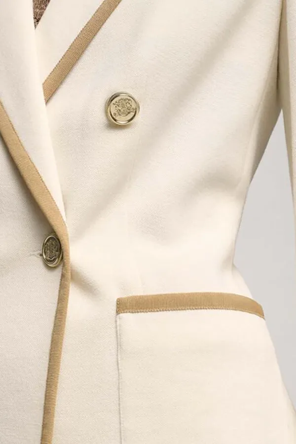 MINDI CREAM CONTRAST TRIM JACKET