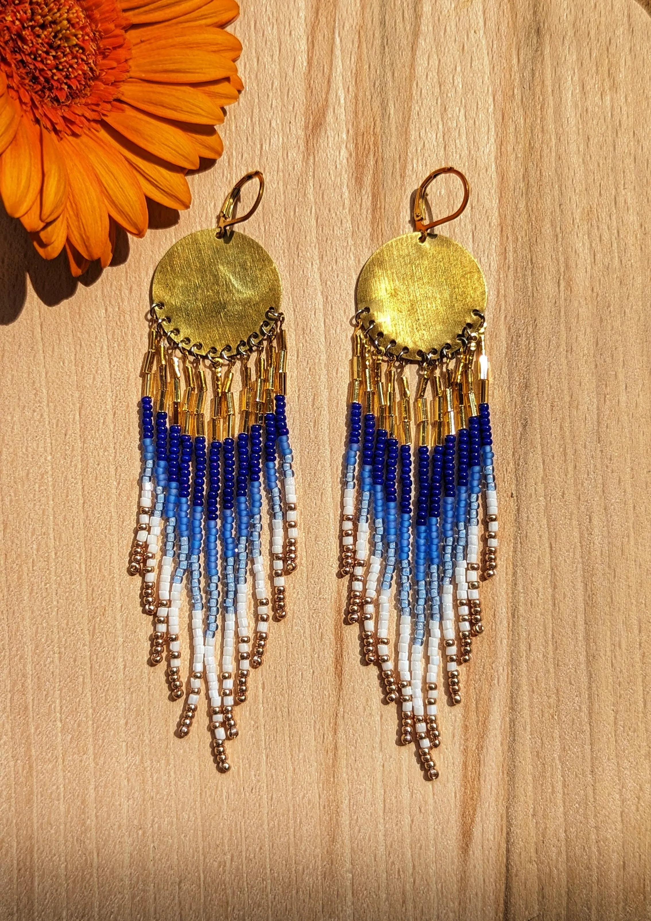 Mira Royal Blue Beaded Earrings
