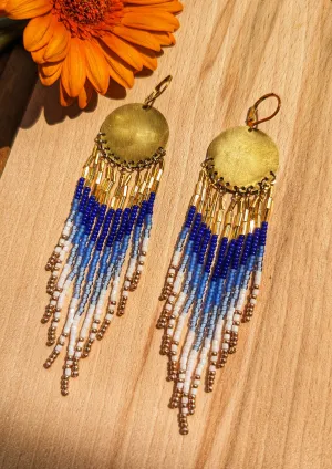 Mira Royal Blue Beaded Earrings
