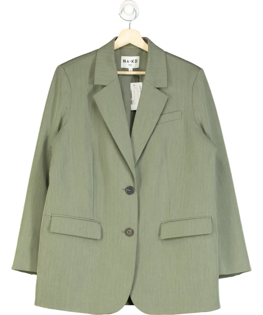 NA-KD Green Heavy Oversized Blazer UK S