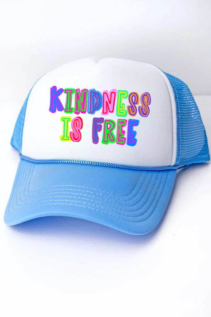Neon Kindness Is Free Foam Mesh Back Trucker Cap