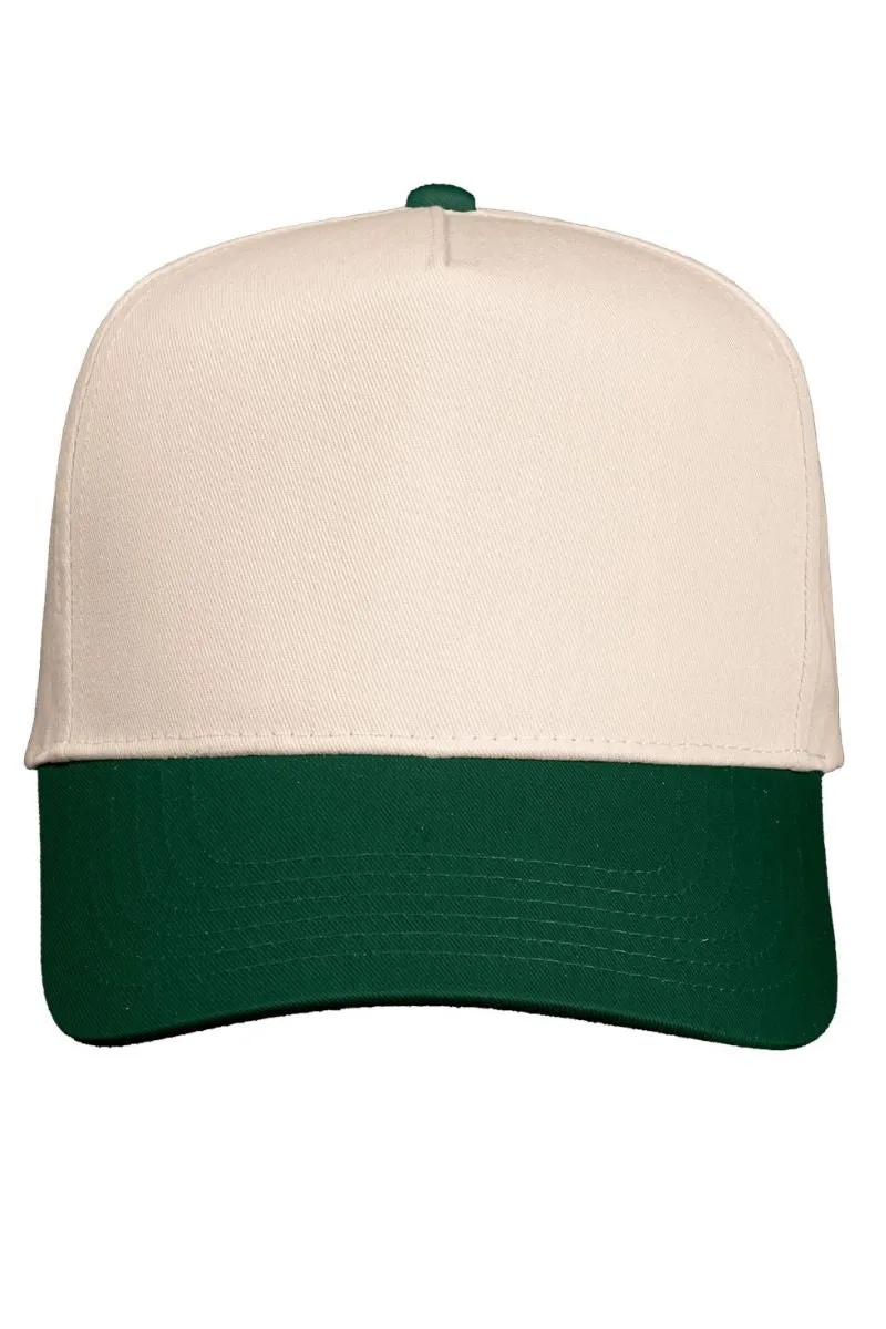 Never On Time Embroidered Five Panel Twill Cap