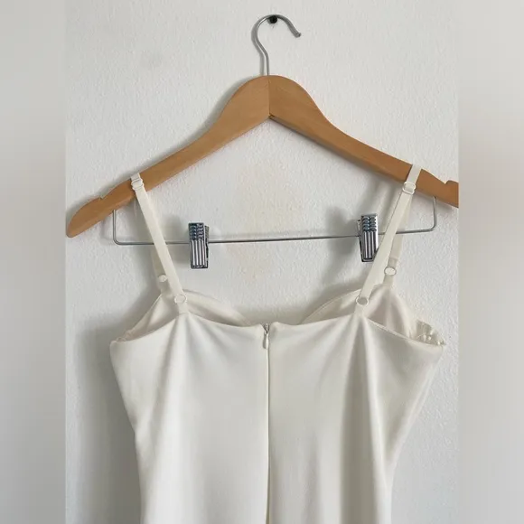 NEW ZARA Midi Dress Womens White Sweetheart Bustier Strap Cocktail Bridal Size S
